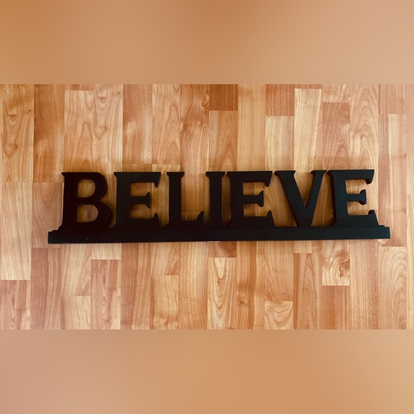 Accents Large Wooden Believe Sign Poshmark